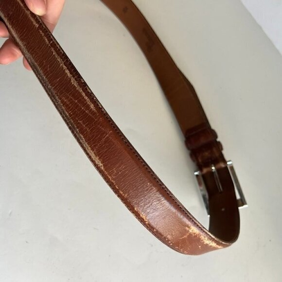 Allen Edmonds Soft Tan Distressed Calfskin USA Made Belt - 40/XL - Picture 6 of 11